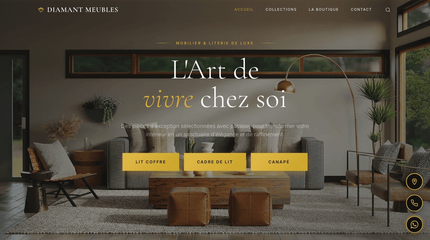 Aperçu du site Diamant Meubles