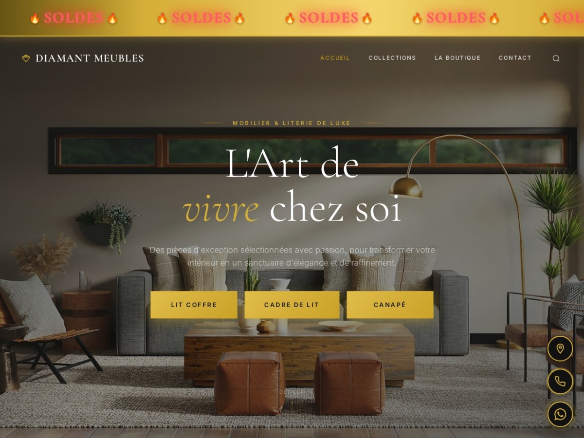 Aperçu du site Diamant Meubles